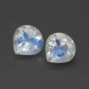 Gemas de piedra de luna arcoíris blanco natural de  ct, en forma de pera, transparente