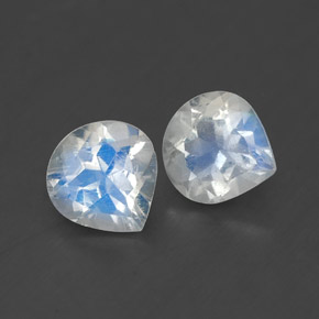 Gemas de piedra de luna arcoíris blanco natural de  ct, en forma de pera, transparente