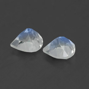 Gemas de piedra de luna arcoíris blanco natural de  ct, en forma de pera, transparente