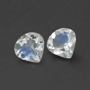 Gemas de piedra de luna arcoíris blanco natural de  ct, en forma de pera, transparente