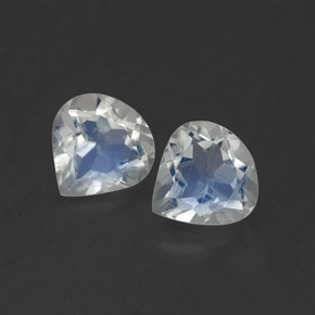Gemas de piedra de luna arcoíris blanco natural de  ct, en forma de pera, transparente