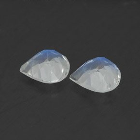 Gemas de piedra de luna arcoíris blanco natural de  ct, en forma de pera, transparente