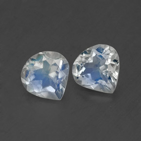 Gemas de piedra de luna arcoíris blanco natural de  ct, en forma de pera, transparente