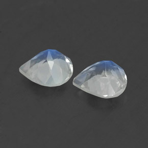 Gemas de piedra de luna arcoíris blanco natural de  ct, en forma de pera, transparente