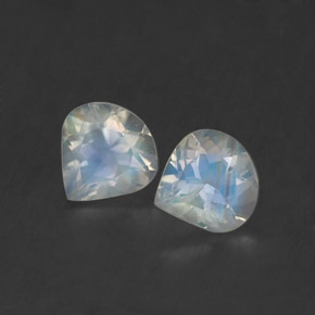 Gemas de piedra de luna arcoíris blanco natural de  ct, en forma de pera, transparente