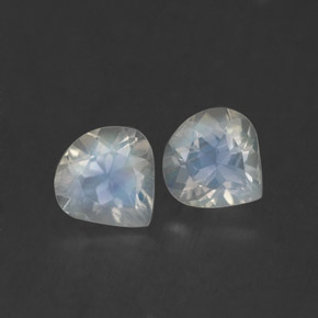 Gemas de piedra de luna arcoíris blanco natural de  ct, en forma de pera, transparente