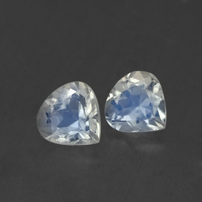 Gemas de piedra de luna arcoíris blanco natural de  ct, en forma de pera, transparente