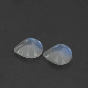 Gemas de piedra de luna arcoíris blanco natural de  ct, en forma de pera, transparente