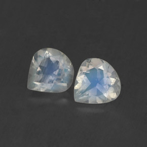 Gemas de piedra de luna arcoíris blanco natural de  ct, en forma de pera, transparente