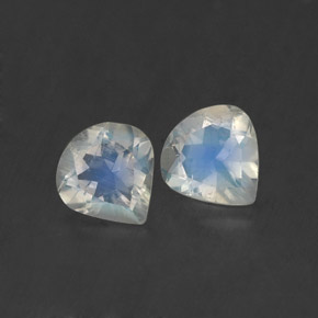 Gemas de piedra de luna arcoíris blanco natural de  ct, en forma de pera, transparente