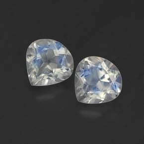 Gemas de piedra de luna arcoíris blanco natural de  ct, en forma de pera, transparente