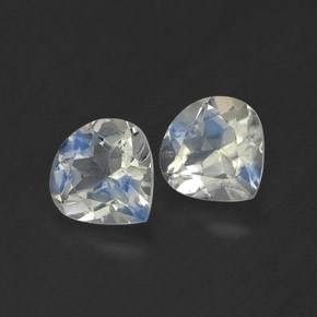 Gemas de piedra de luna arcoíris blanco natural de  ct, en forma de pera, transparente