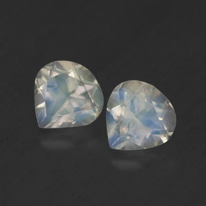 Gemas de piedra de luna arcoíris blanco natural de  ct, en forma de pera, transparente