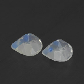 Gemas de piedra de luna arcoíris blanco natural de  ct, en forma de pera, transparente