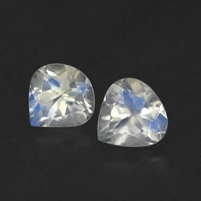 Gemas de piedra de luna arcoíris blanco natural de  ct, en forma de pera, transparente