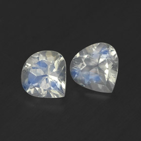 Gemas de piedra de luna arcoíris blanco natural de  ct, en forma de pera, transparente