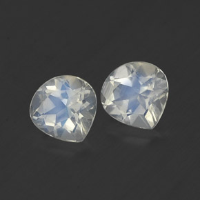 Gemas de piedra de luna arcoíris blanco natural de  ct, en forma de pera, transparente
