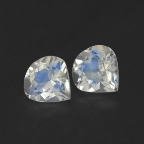 Gemas de piedra de luna arcoíris blanco natural de  ct, en forma de pera, transparente