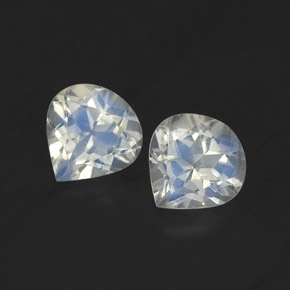 Gemas de piedra de luna arcoíris blanco natural de  ct, en forma de pera, transparente