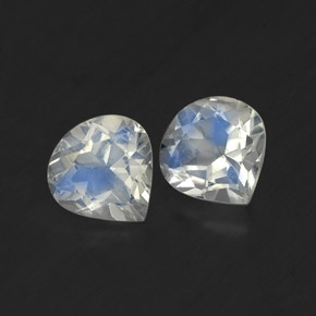 Gemas de piedra de luna arcoíris blanco natural de  ct, en forma de pera, transparente