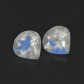 Gemas de piedra de luna arcoíris blanco natural de  ct, en forma de pera, transparente