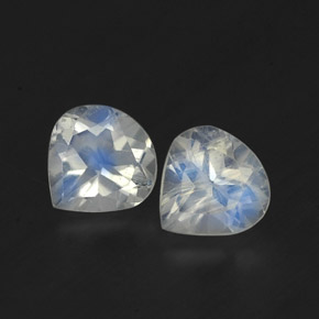 Gemas de piedra de luna arcoíris blanco natural de  ct, en forma de pera, transparente