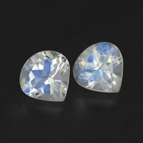 Gemas de piedra de luna arcoíris blanco natural de  ct, en forma de pera, transparente