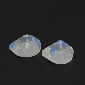 Gemas de piedra de luna arcoíris blanco natural de  ct, en forma de pera, transparente
