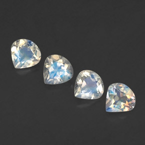 Gemas de piedra de luna arcoíris blanco natural de  ct, en forma de pera, transparente