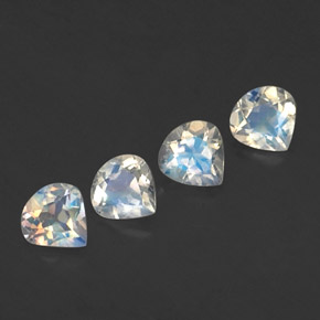 Gemas de piedra de luna arcoíris blanco natural de  ct, en forma de pera, transparente