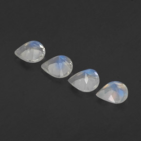 Gemas de piedra de luna arcoíris blanco natural de  ct, en forma de pera, transparente