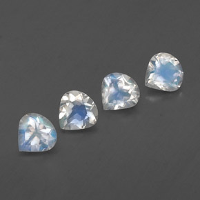 Gemas de piedra de luna arcoíris blanco natural de 1,49 ct, en forma de pera, transparente