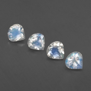 Gemas de piedra de luna arcoíris blanco natural de 1,49 ct, en forma de pera, transparente