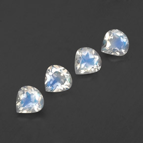 Gemas de piedra de luna arcoíris blanco natural de 1,51 ct, en forma de pera, transparente
