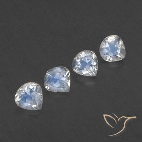 Gemas de Piedra lunar arcoíris Blanco azulado natural de 1.56 ct, En forma de pera, Transparente