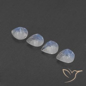 Gemas de Piedra lunar arcoíris Blanco azulado natural de 1.56 ct, En forma de pera, Transparente