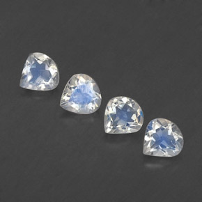 Gemas de piedra de luna arcoíris blanco natural de 1,54 ct, en forma de pera, transparente