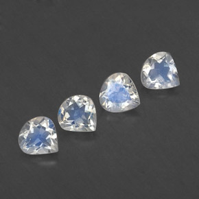 Gemas de piedra de luna arcoíris blanco natural de 1,54 ct, en forma de pera, transparente