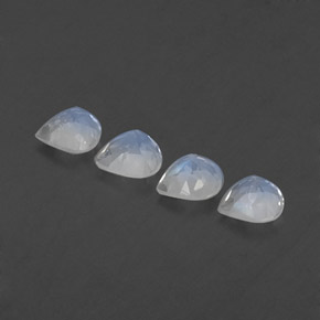 Gemas de piedra de luna arcoíris blanco natural de 1,54 ct, en forma de pera, transparente
