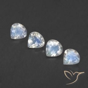 1.54ctw Natural Blanco azulado Piedra lunar arcoíris, En forma de pera, Transparente