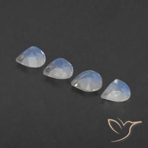 Gemas de Piedra lunar arcoíris Blanco azulado natural de 1.54 ct, En forma de pera, Transparente