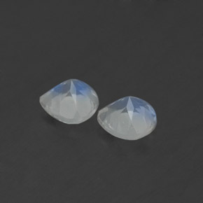 Gemas de piedra de luna arcoíris blanco natural de  ct, en forma de pera, transparente