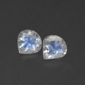 Gemas de piedra de luna arcoíris blanco natural de  ct, en forma de pera, transparente