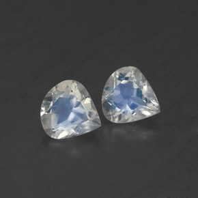 Gemas de piedra de luna arcoíris blanco natural de  ct, en forma de pera, transparente