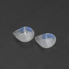 Gemas de piedra de luna arcoíris blanco natural de  ct, en forma de pera, transparente