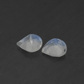 Gemas de piedra de luna arcoíris blanco natural de  ct, en forma de pera, transparente