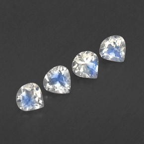 Gemas de piedra de luna arcoíris blanco natural de  ct, en forma de pera, transparente