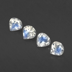 Gemas de piedra de luna arcoíris blanco natural de  ct, en forma de pera, transparente
