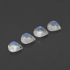 Gemas de piedra de luna arcoíris blanco natural de  ct, en forma de pera, transparente