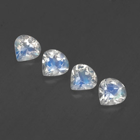 Gemas de piedra de luna arcoíris blanco natural de 1,49 ct, en forma de pera, transparente